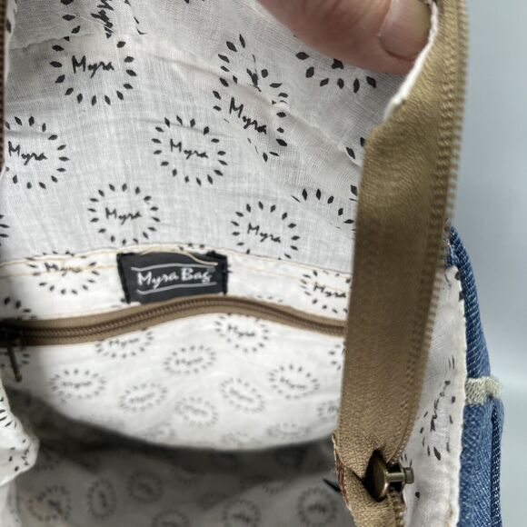 Myra Shoulder Bag- Myra Bag/ Purse canvas, leather Denim Bag - Picture 11 of 13